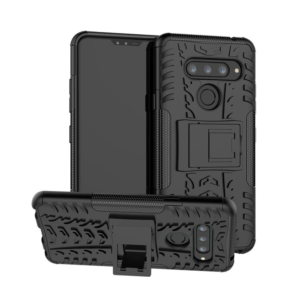 Heavy Duty Armor Tough Hybrid Shockproof Dual Layer Kickstand Protective Case Cover For LG V40 ThinQ