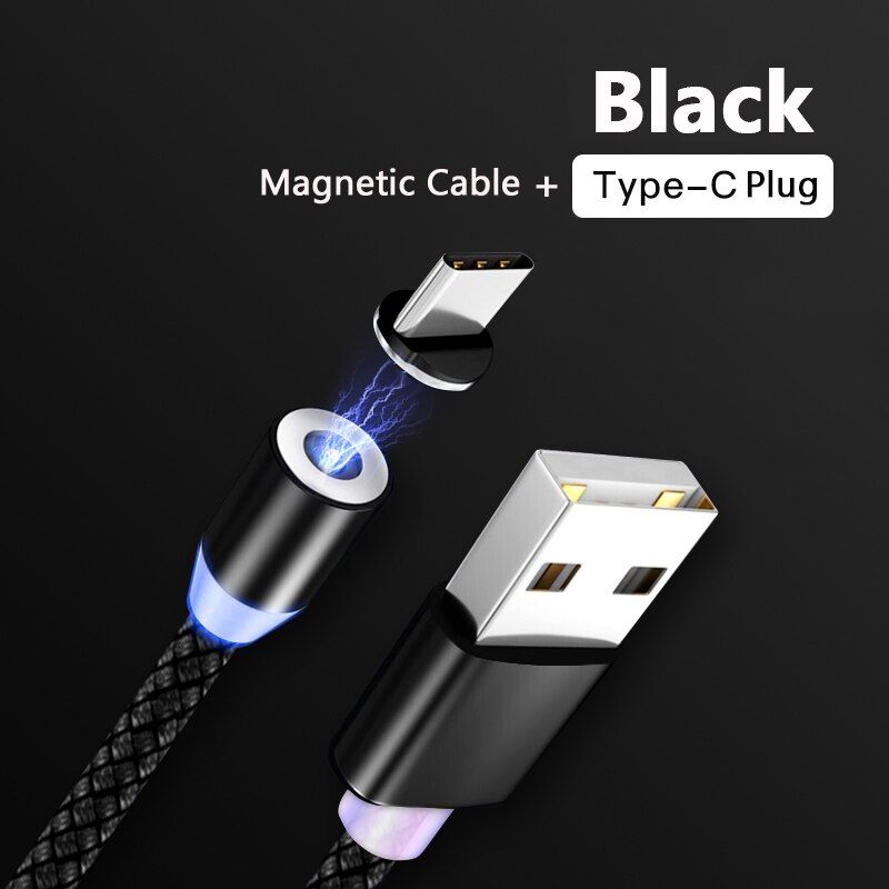 Magnetic Charging Cable USB Three-in-one Data Cable Head Suction 360 Circle Blind Aspiration Android Type C IOS Magnet Line