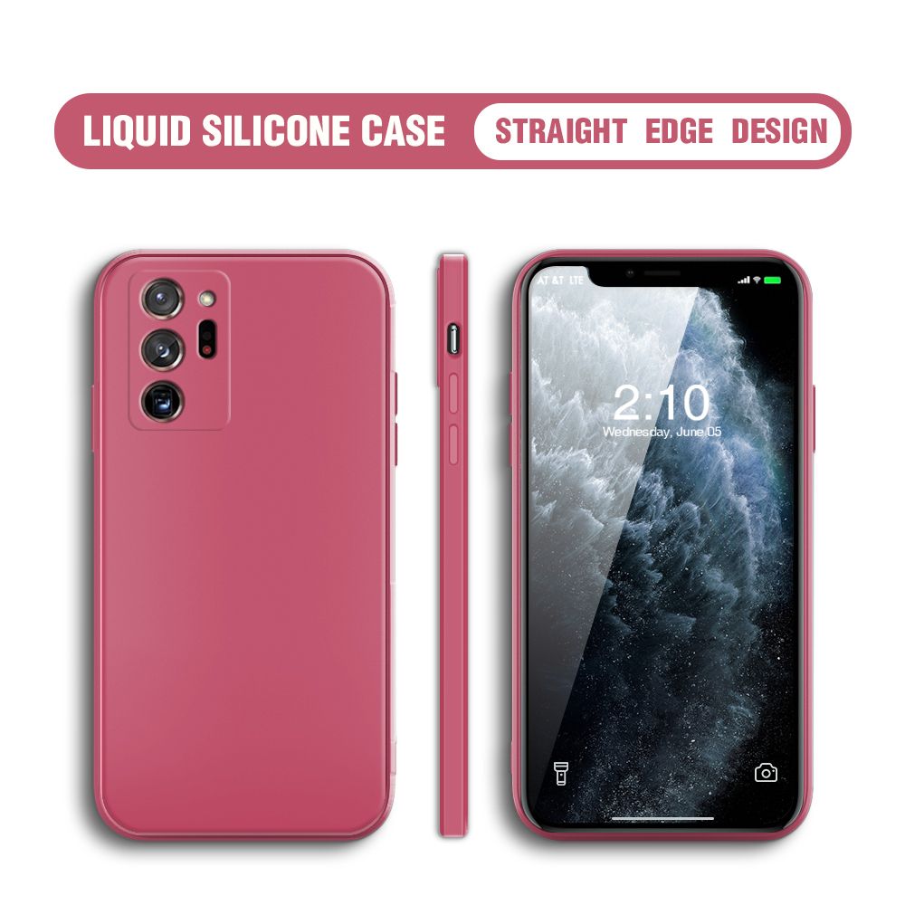 BILI for Samsung Note 20 Ultra Back Cover Ultra Thin Soft Luxury Square Multicolor Liquid Silicone Phone Case