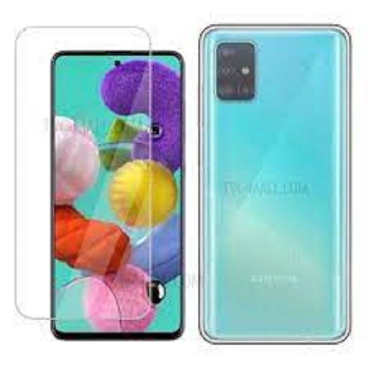 Clear TPU Cover + 0.3mm Tempered Glass Screen Protective Film for Samsung Galaxy A51