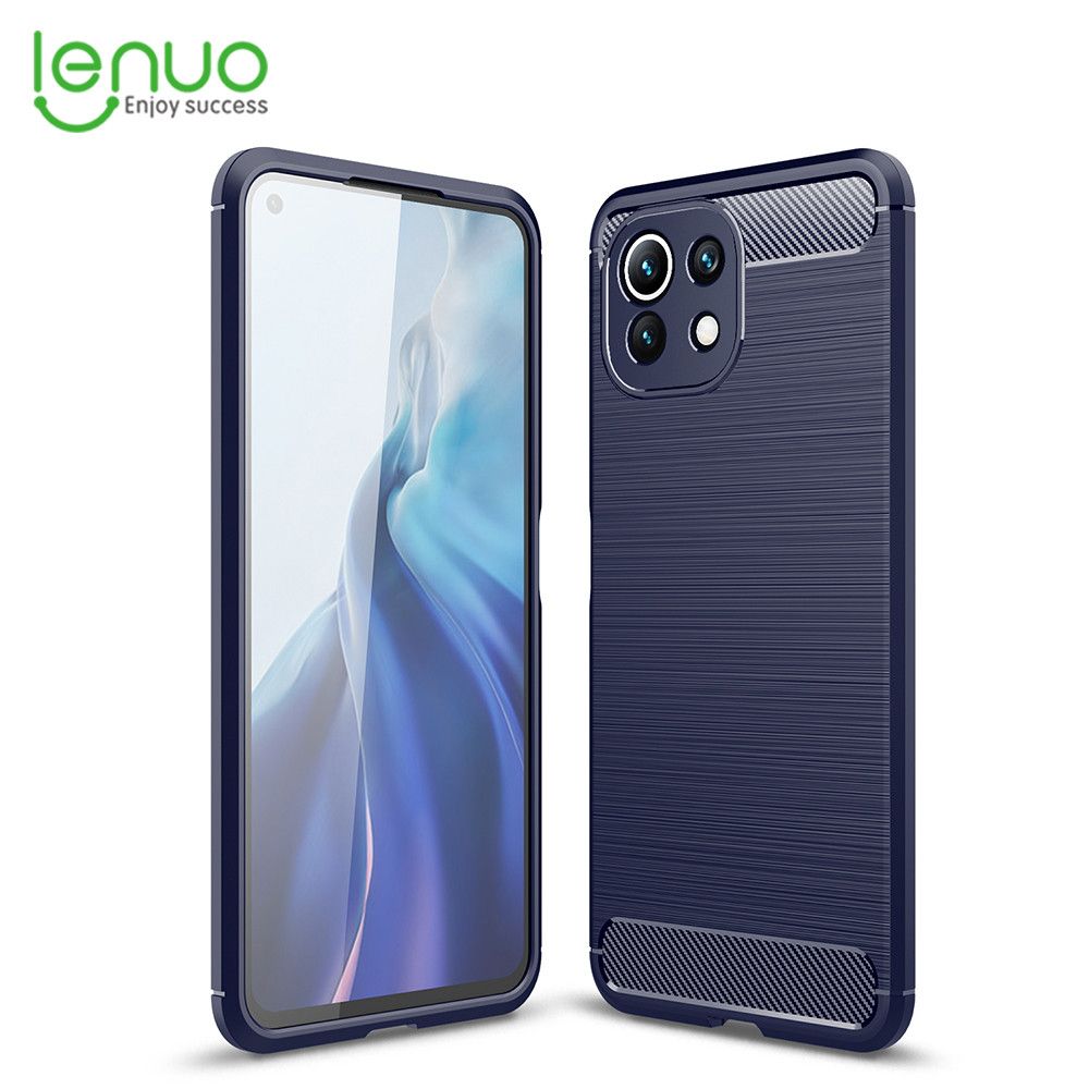 Lenuo for Xiaomi Mi 11 Lite / Xiaomi 11 Lite 5G NE Case Carbon Fiber Cover