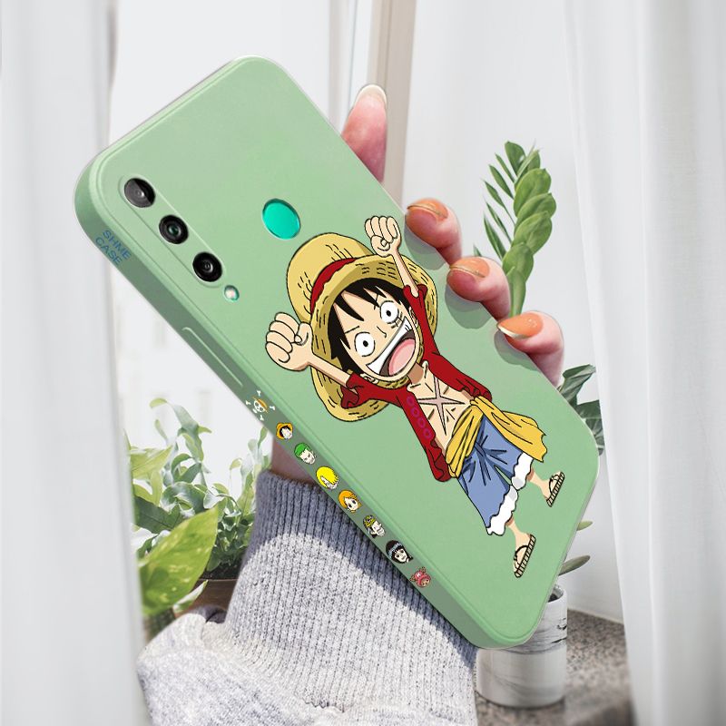 AMORVOR for Huawei Y7P Back Cover Anime One-Piece Luffy Side design Soft Case Liquid Silicone Phone Cases