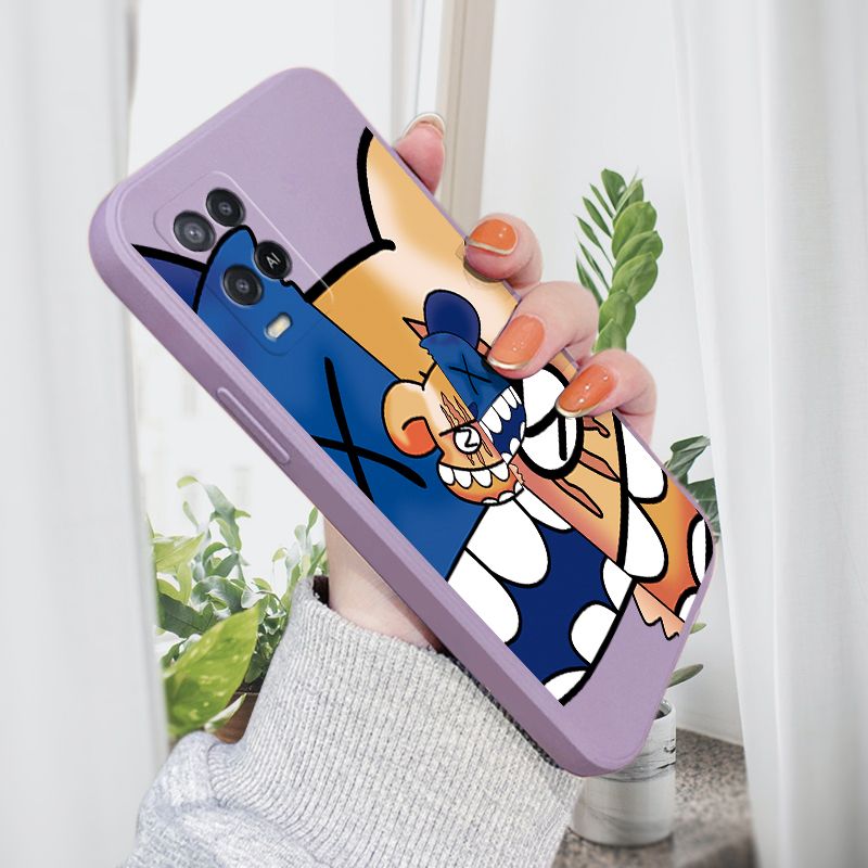 AMORVOR for OPPO A54/A54 2021 Back Cover Fashion Popular Side design Soft Case Liquid Silicone Phone Cases