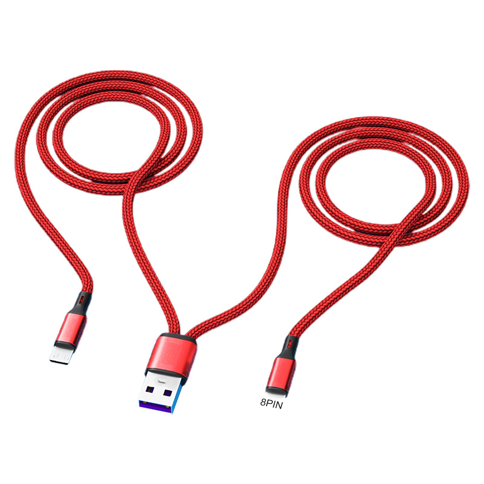 Charging Cord 5A Quick Charge 1.2m for Android/Type-C/for iOS Data USB Wire