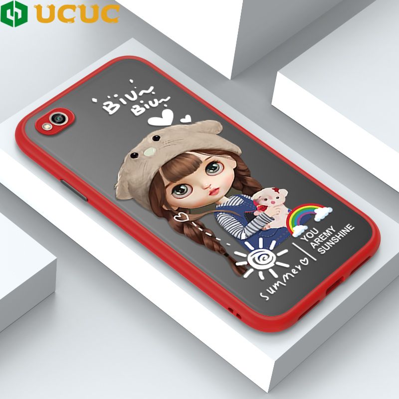 UCUC for Redmi 5A Back Cover Rainbow Lovely Girls Frosted Transparent Hard Phone Case Thin Shockproof Full Cover Camera Protect Case