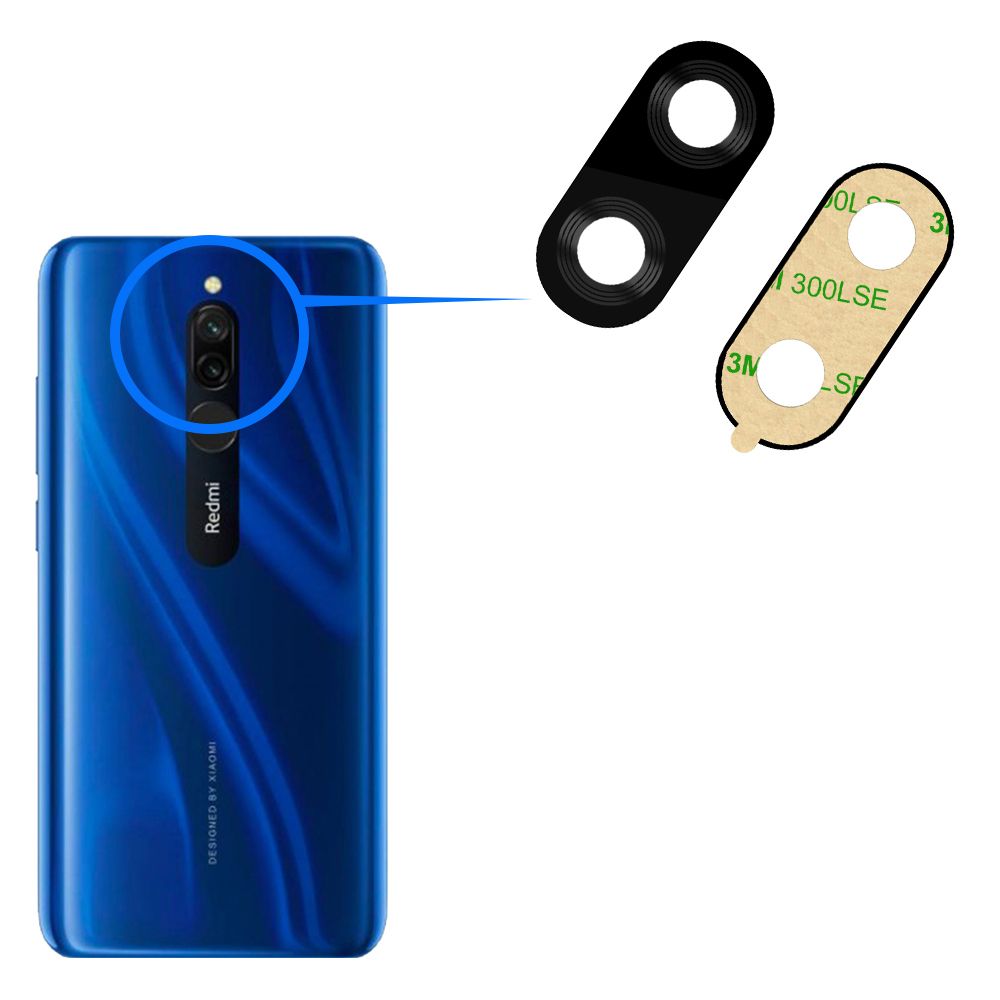 Xiaomi redmi 8 ক্যামেরার জন্য প্রধান গ্লাস রিপ্লেসমেন্ট গ্লাস স্লাইড, গ্লাস রিপ্লেসমেন্ট রিপ্লেস অবজেক্টিভ লেন্স ব্যাক ক্যামেরা রিয়ার ক্যামেরা
