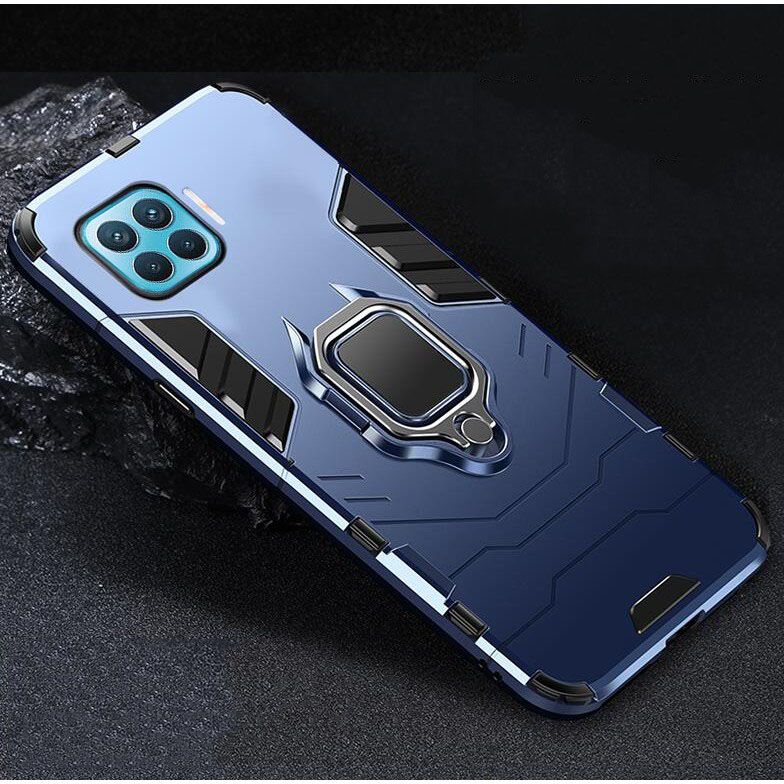 icasecover for OPPO F17 4G Hard Case Hybrid Shockproof Car Magnetic Ring Buckle Stand Back Cover