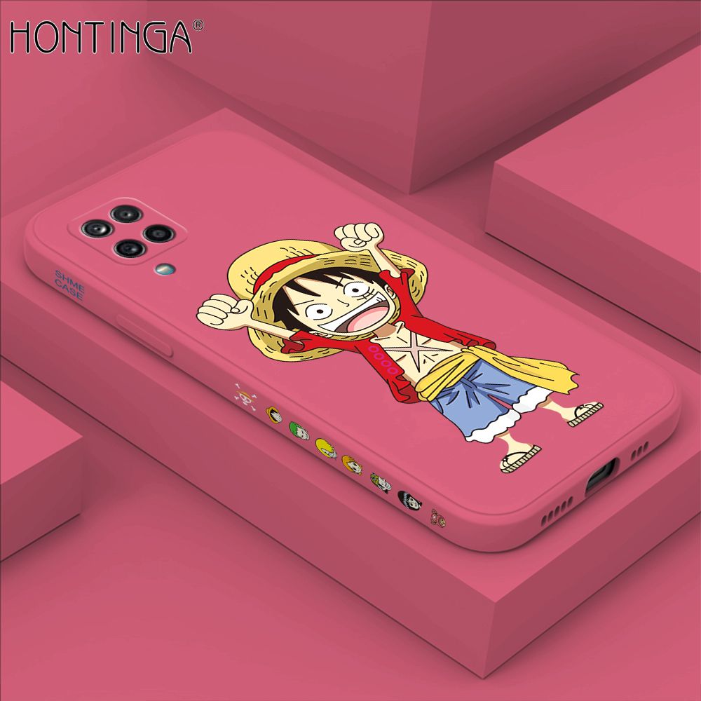Hontinga for Samsung A42 5G Case Side Design Anime Cartoon Luffy Back Cover Soft Square Edge Pattern Liquid Silicone Trend Phone Cases