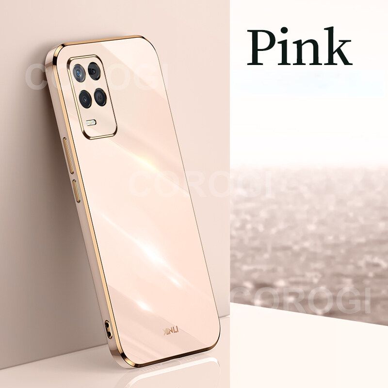 For OPPO A54 Cover Fashion Shiny Plating Square Bumper Slim Phone Case Soft TPU Silicone Shockproof Protective Back Cover
