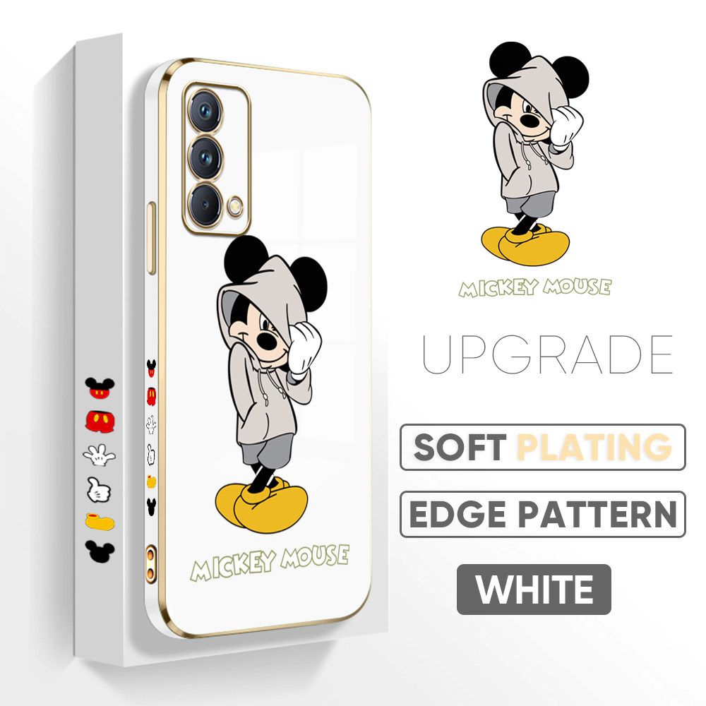 TA for Realme GT Master / Realme GT Master Edition Back Cover + Free Lanyard Handsome Mouse Luxury 6D Plating Case Side Pattern Soft Silicone Square Phone Cases
