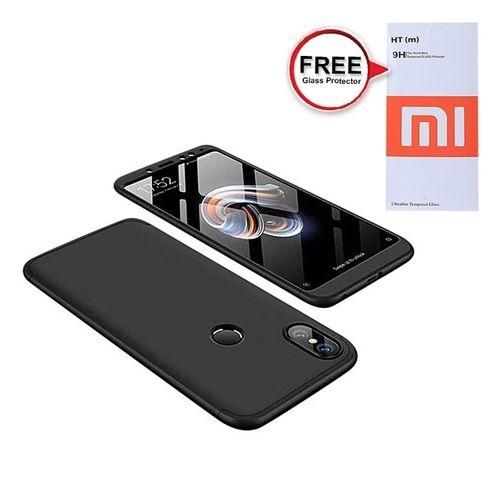 Xiaomi Mi 8 360 Degree Phone Case with Free Glass Protector - Black