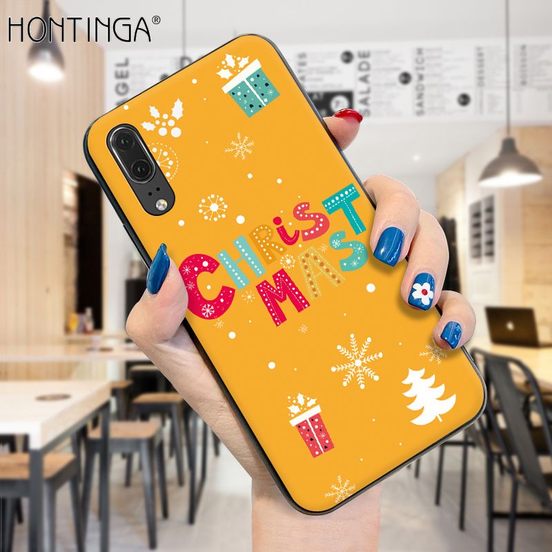 Hontinga for Huawei P20 Case Merry Christmas Gifts for Girls Boys Phone Cover Shockproof Soft Silicone TPU Cases
