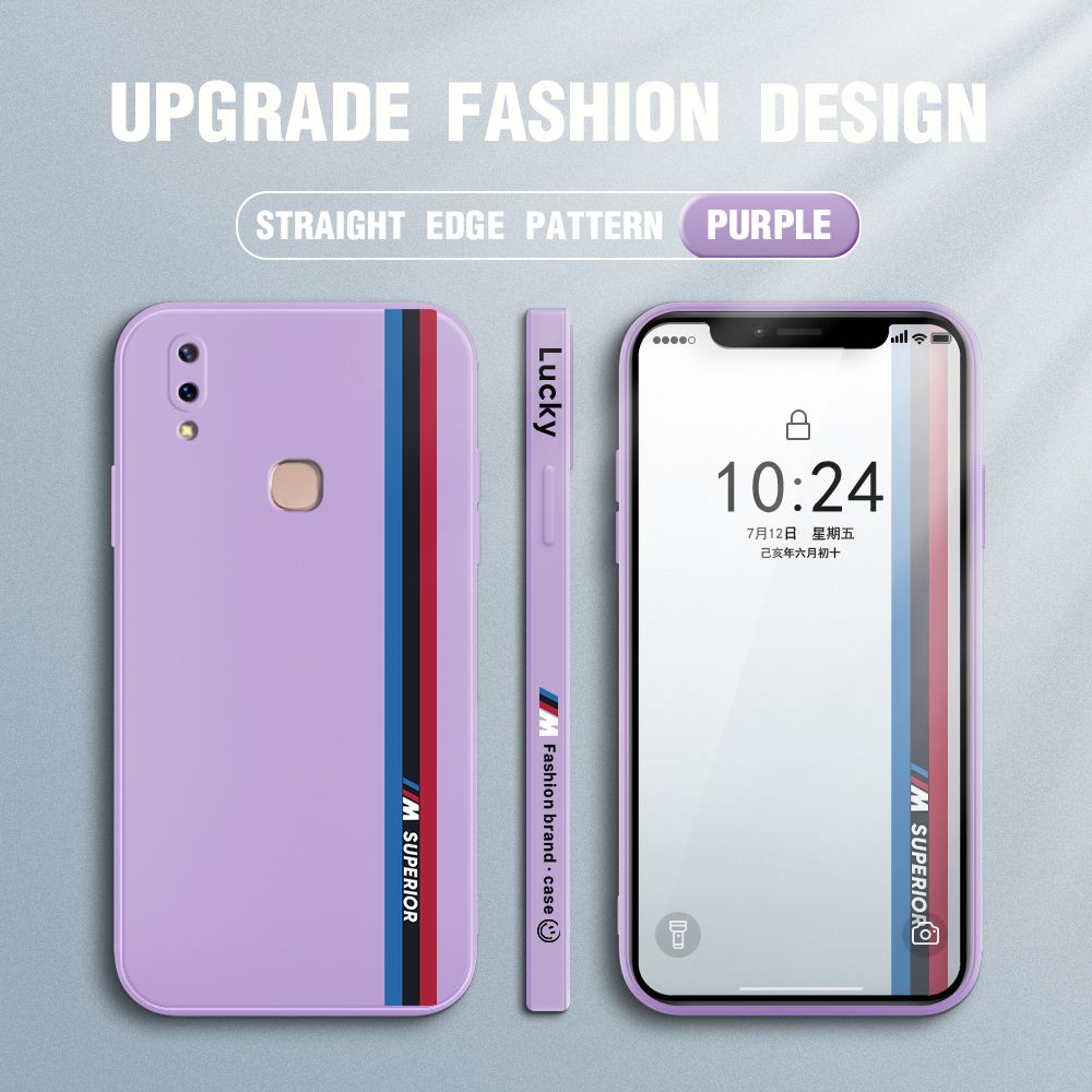 Jizetin for Vivo V9 / Y85 Back Cover Simple Graffiti Track Side Design Liquid Silicone Phone Case Soft Full Camera Protect Phone Cases