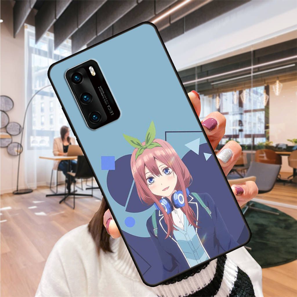 Anti-drop phone case for Huawei Y5P Y8P Y6P Y7A Y9A Y9 Prime  Nova 3i 4 4E 5i 5T 7 SE P Smart S Nakano miku Gotoubun no Hanayome Soft Black Silicone Cover Case