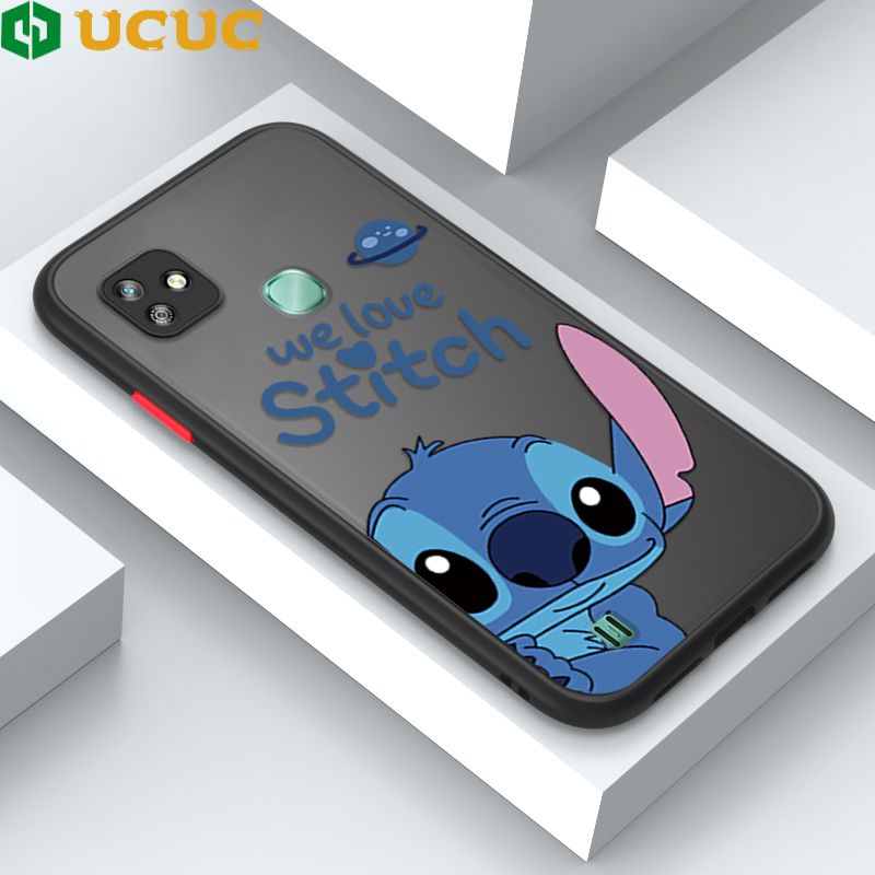 UCUC for Infinix Smart HD 2021 Back Cover Peeping Stitch Frosted Transparent Hard Phone Case Thin Shockproof Full Cover Camera Protect Case