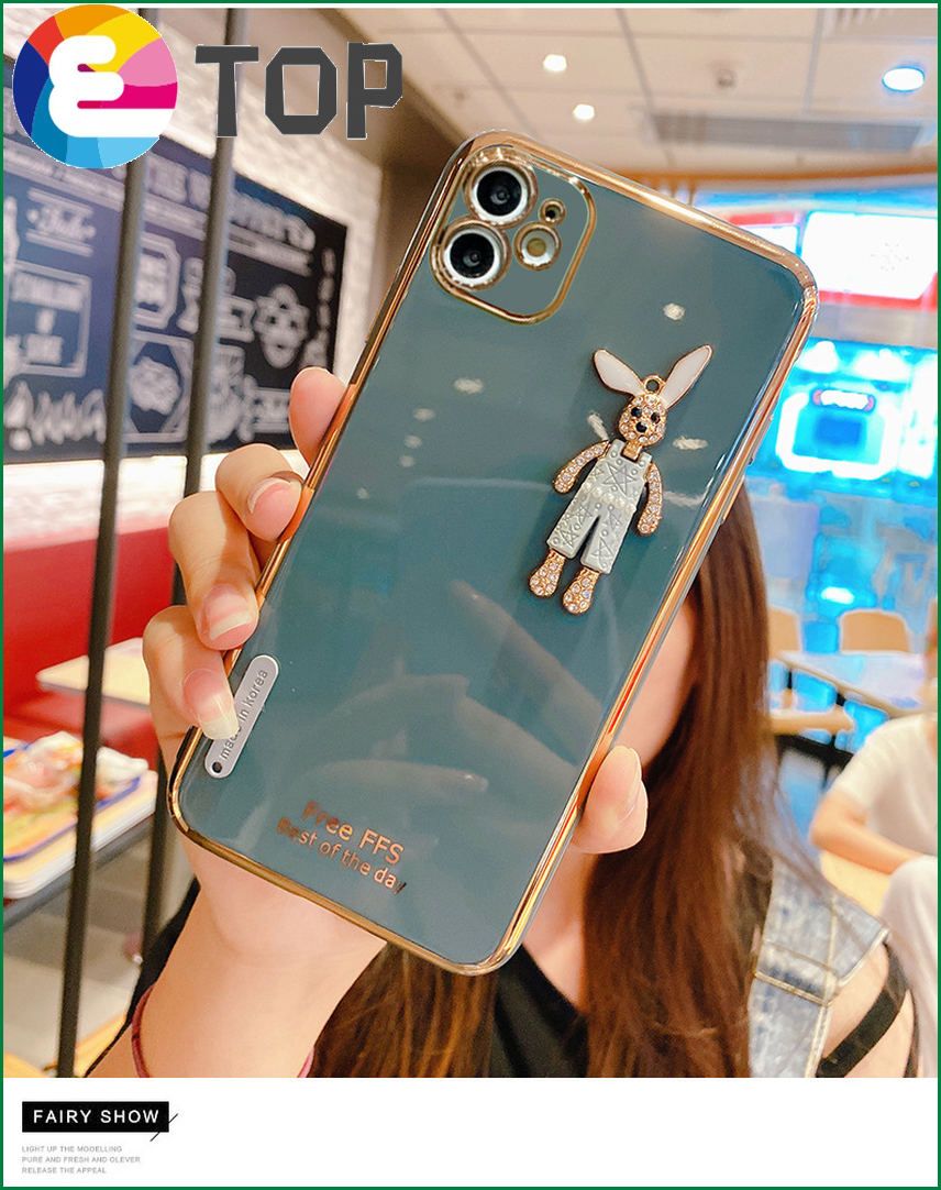 Samsung S21 mobile phone shell new suitable for note20Pro protective cover A72A32M51 electroplating silicone S89 rabbit