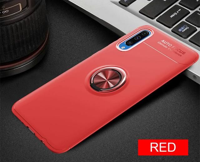 For Samsung Galaxy A50 / A50S / A30s A70 A10 A20 A30 Bumper Case For M30 M10 M20 A7 A9 2018 Case Car Luxury Armor Soft Ring Case Cover On The Phone