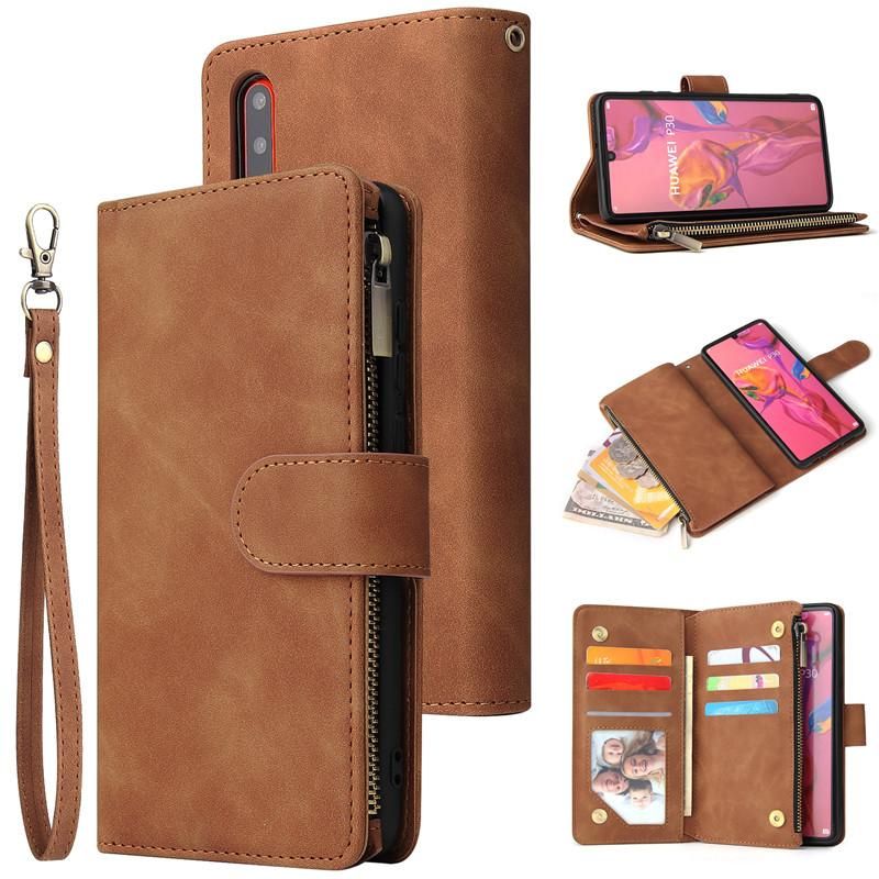 For Huawei P30 Pro Huawei P30 Vintage Flip Case For Huawei P30 Lite PU Leather Card Slot Wallet Case