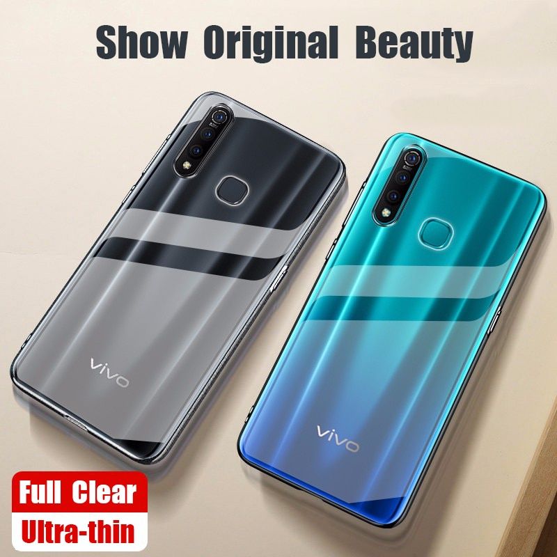 Ultra Thin Slim Transparent Soft TPU Phone Case For Vivo V19 Neo V5 V7 Plus V9 V11 V11i V15 V17 S1 Pro Y31 Y11 Y12 Y15 Y17 Y19 Y51  Y71 Y81 Y81i Y91 Y91i Y91C Y20 Y20i Y30 Clear Cover Cases