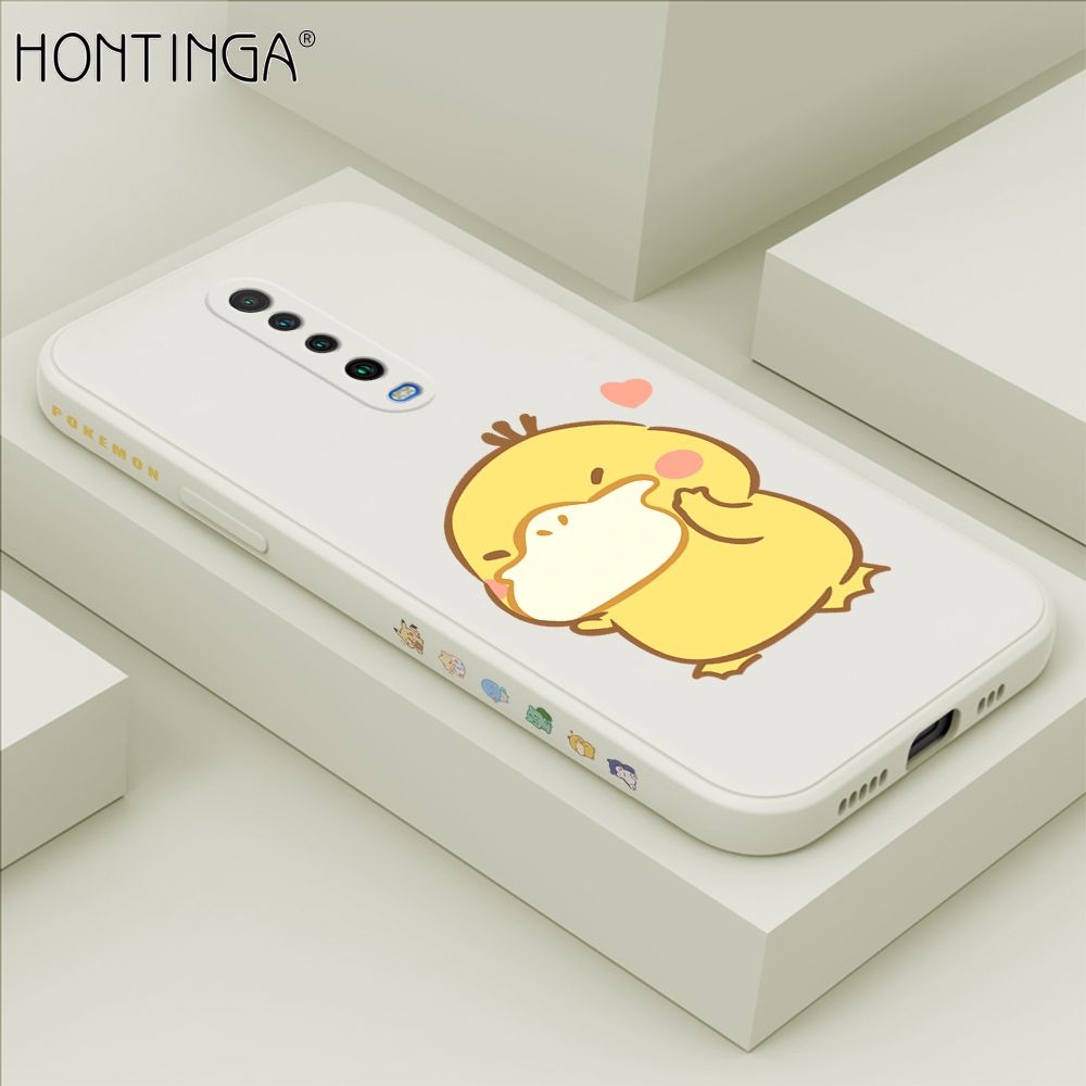 Hontinga for Redmi K30 Case Side Design Trendy Cartoon Sign Back Cover Soft Square Edge Pattern Liquid Silicone Phone Cases