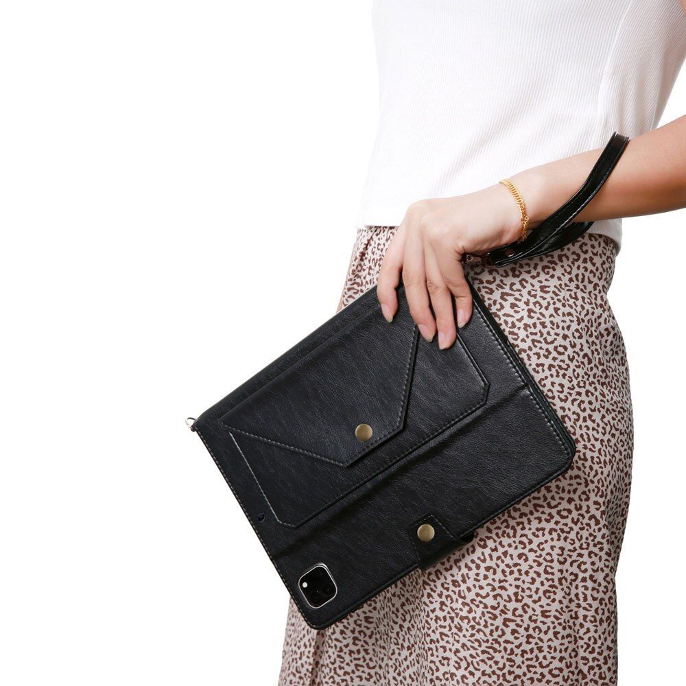 For iPad Pro 2021 Envelope Shoulder Bag Case iPad Air4 Handstrap Leather Case Flip Wallet Smart Cover For iPad Pro 11" Pen Slot