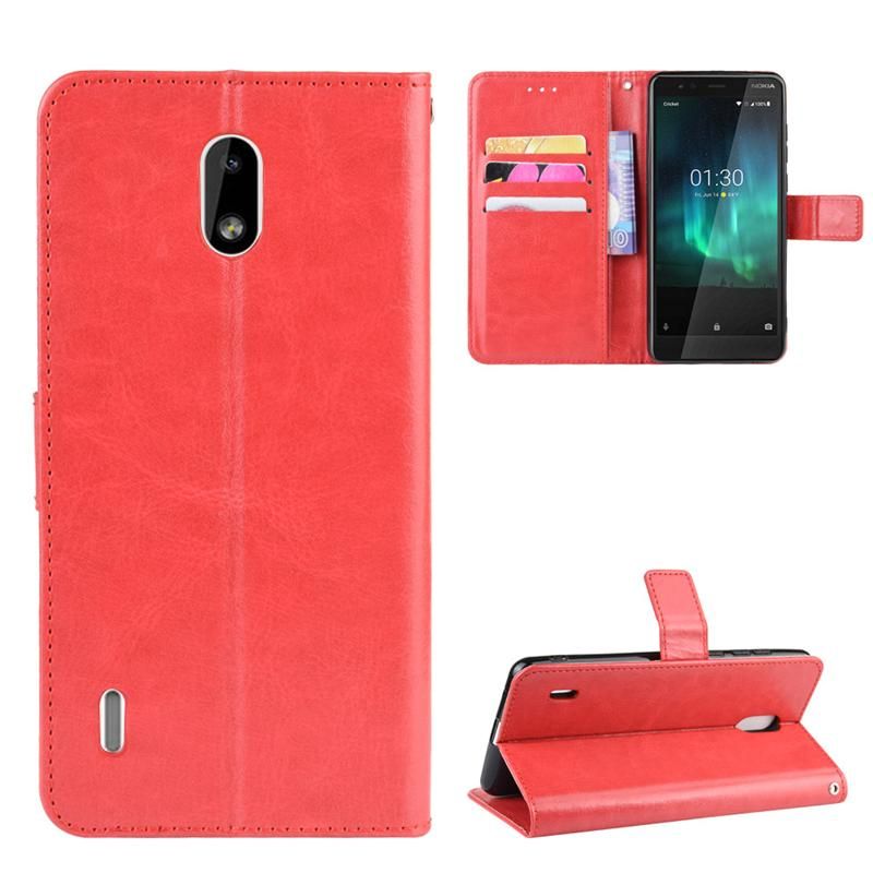 Holster Flip Stand Wallet Crazy Horse PU Leather Case For Nokia 3.1 Cover