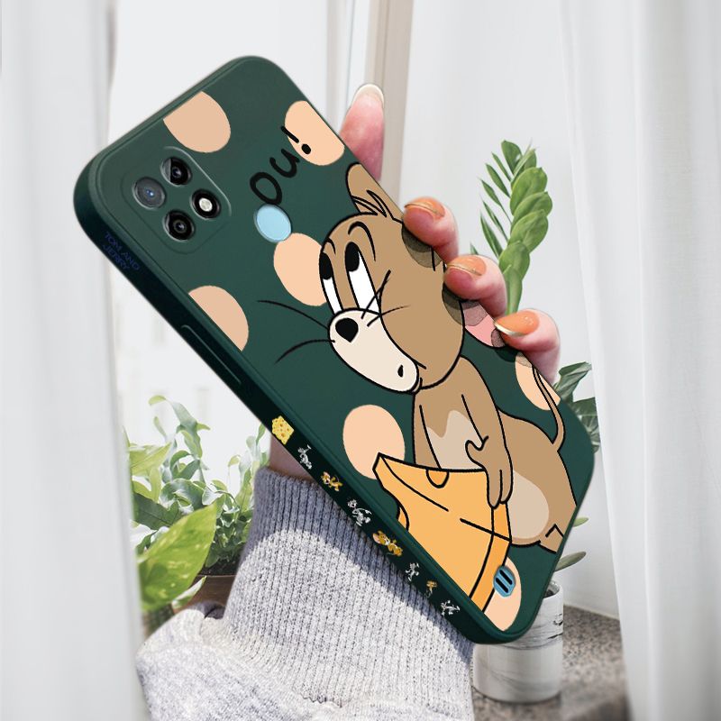 AMORVOR for Realme C21 Back Cover Cartoon Cute Lovely Side design Soft Case Liquid Silicone Phone Cases