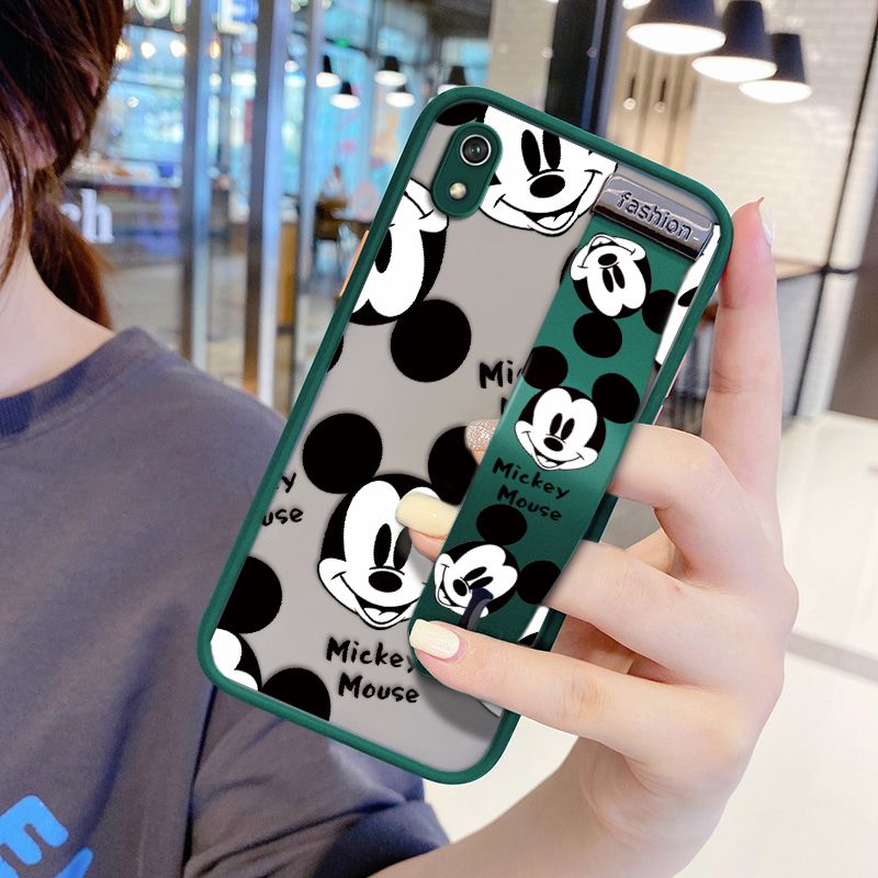UCUC for Xiaomi Redmi 7A Wrist Strap Case Cute Mouse Avatar Wristband Printing Cover Shockproof Ultra Thin Phone Case