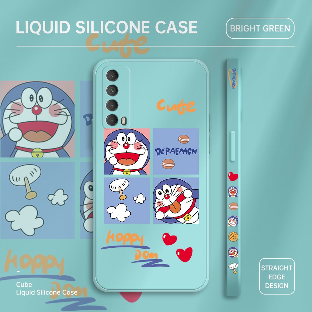 ZeroQiQi for Huawei Y7A Case Cartoon Cat Phone Cover Soft Full Lens Protection Case Ultra Thin Soft Liquid Silicone Phone Case