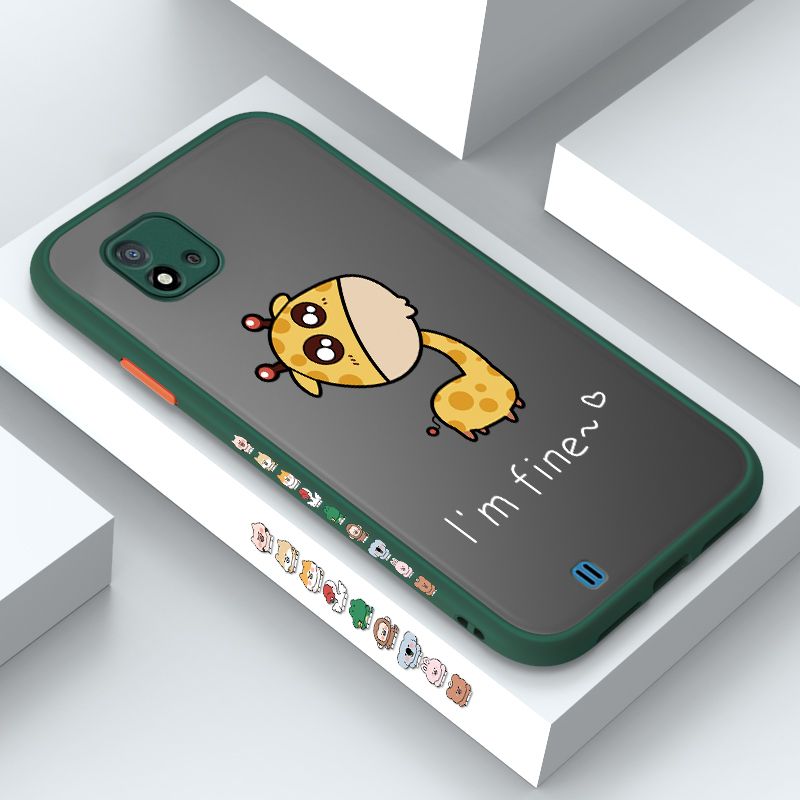 ZeroQiQi for Realme C20 Case Cute Funny Giraffe Side Printing Cover Frosted Ultra Thin Protective Anti Fall Phone Case