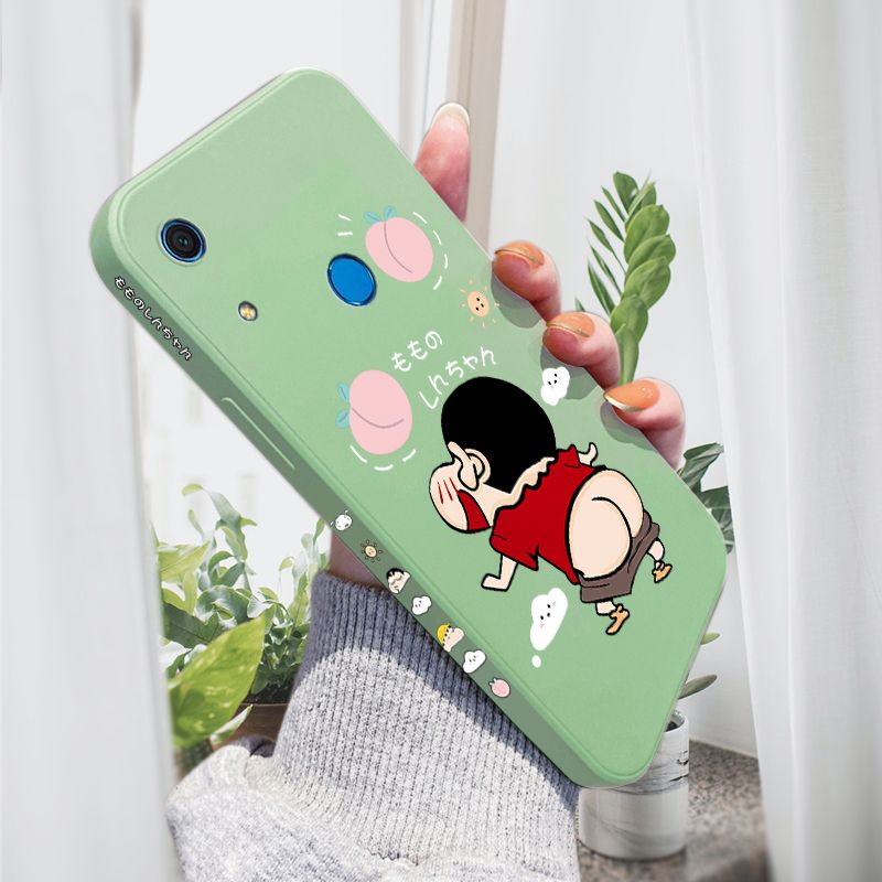 AMORVOR for Huawei Y6S Back Cover Cute Cartoon Crayon Shin-Chan Side design Soft Case Liquid Silicone Phone Cases