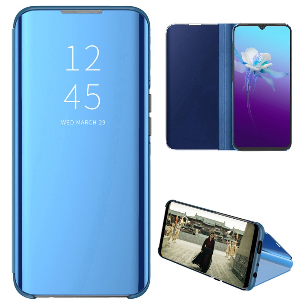 Smart Mirror Flip Phone Case For VIVO V20 View PU Leather Stand Protective Cover