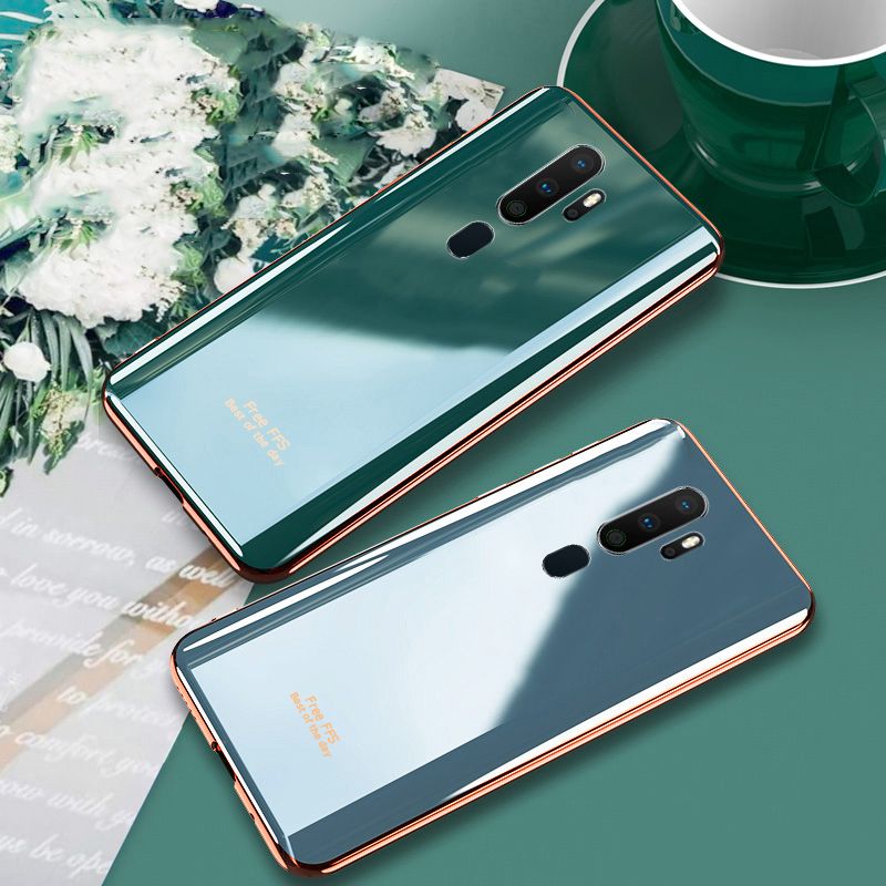 For OPPO A5 2020 Case Silicone Soft Cases Electroplated Avocado Green Glitter Full Protector Phone Back Cover OPPO A5 2020 Case