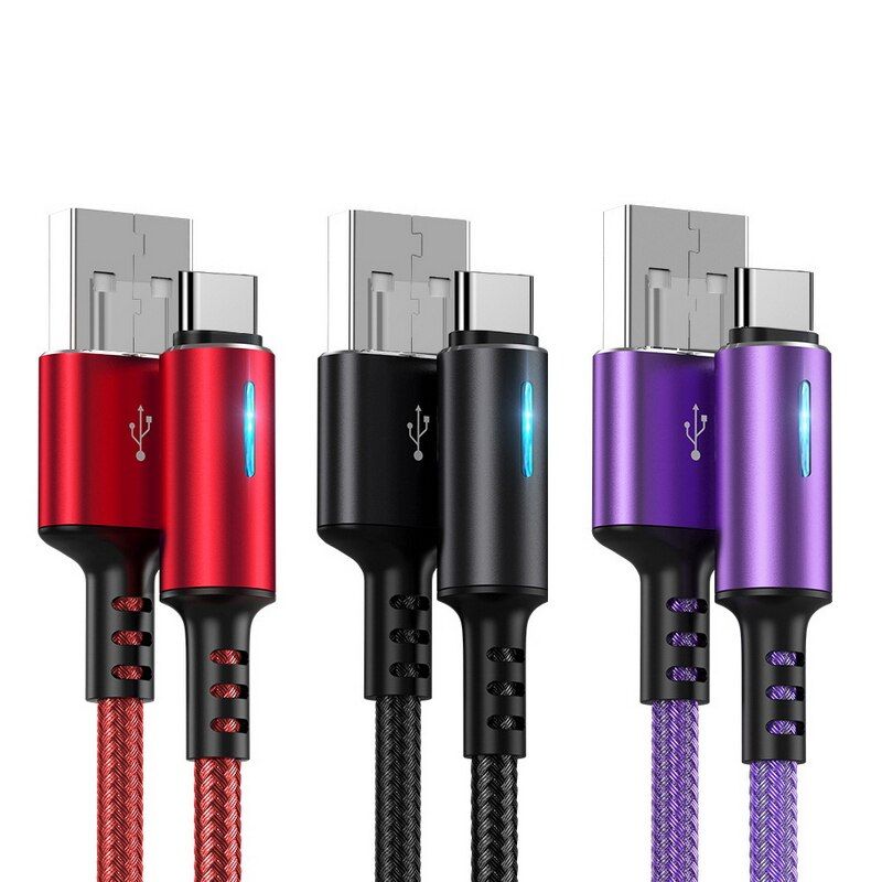 3A output Fast Charging 3 in USB Cable Micro Type C Lighting USB Charger Cable For IOS 10 Huawei Samsung Mobile Phone Cables