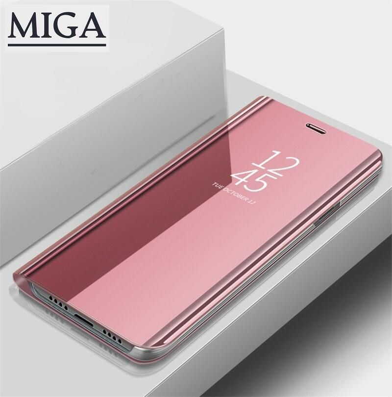 For Vivo Y11 / Y12 / Y15 / Y17 Case, Luxury Mirror Surface Smart Case Slim Clear View Mirror Flip Leather Stand Protective Phone Casing Cover.