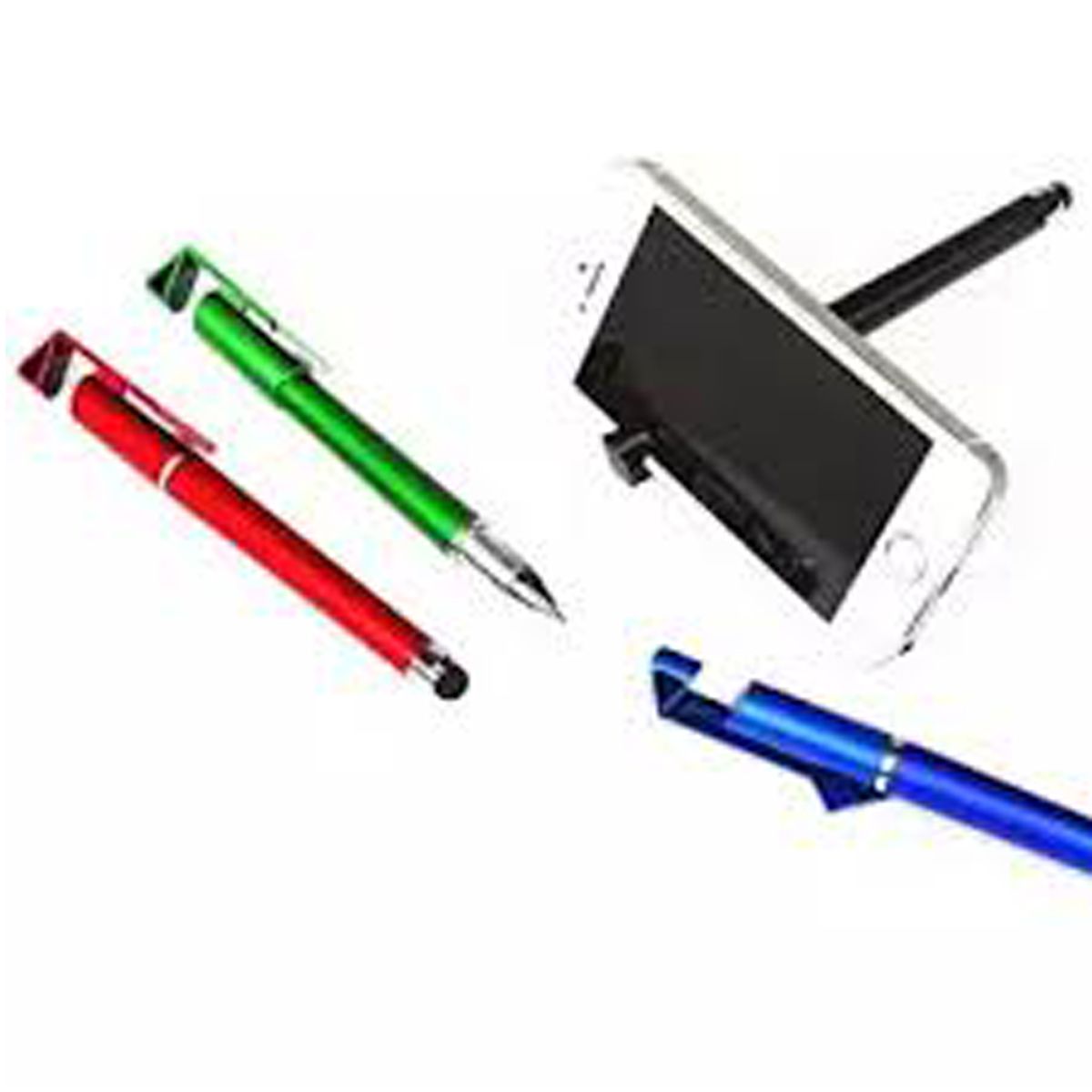 Combo 10-PCS Universal 3 in 1 Capacitive Stylus Pen with Mobile Stand Holder and Writing Pen, Capacitive Pen for Mobile use, Compatible for Android Touch Screen