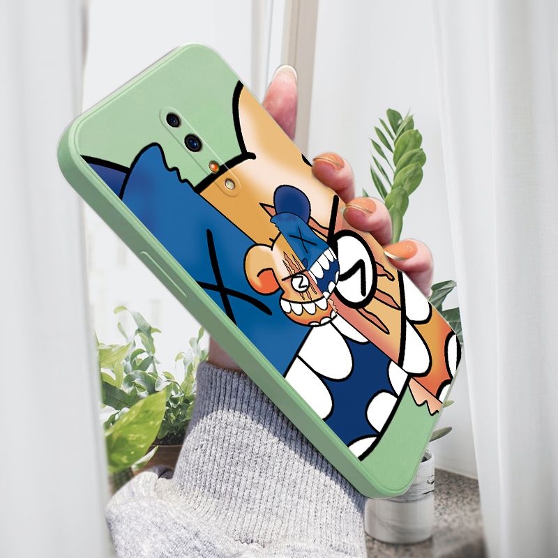 AMORVOR for OPPO Reno Z Back Cover Fashion Popular Side design Soft Case Liquid Silicone Phone Cases