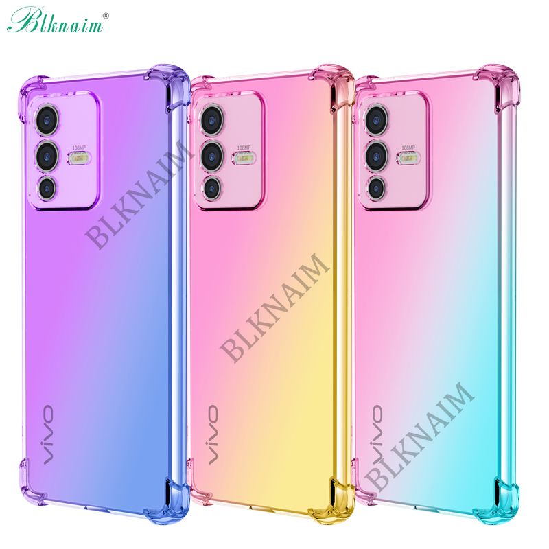 BLKNAIM Phone case For VIVO V23 5G case Gradient Four corners Anti-fall TPU phone case for VIVO V23 5G case cover