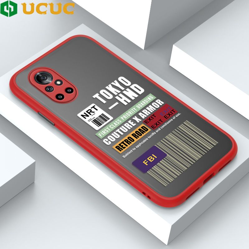 UCUC for Huawei Nova 8 Back Cover FBI Sticker Frosted Transparent Hard Phone Case Thin Shockproof Full Cover Camera Protect Case