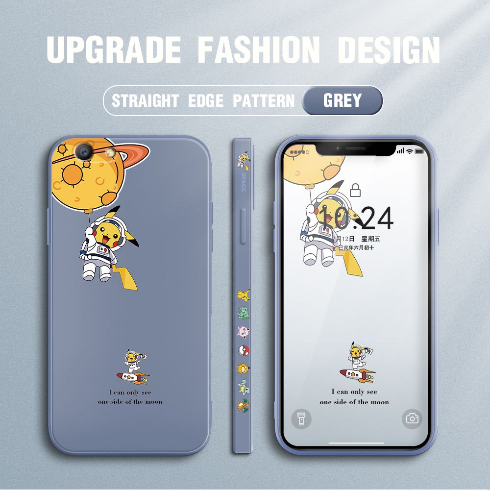 Jizetin for OPPO F1S Case Side Design Phone Cover Cute Astronaut Pikachu Cover Square Edge Pattern Liquid Silicone Trend Case