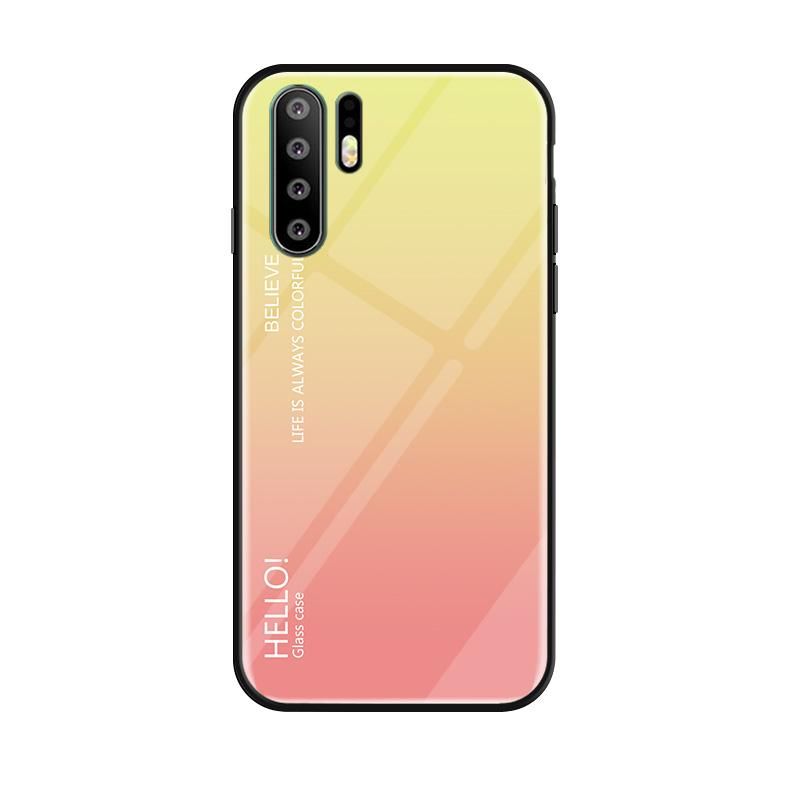 Gradient Color Tempered Glass Casing Protective Case Back Cover Soft TPU Bumper Case For Huawei P30 Pro Case