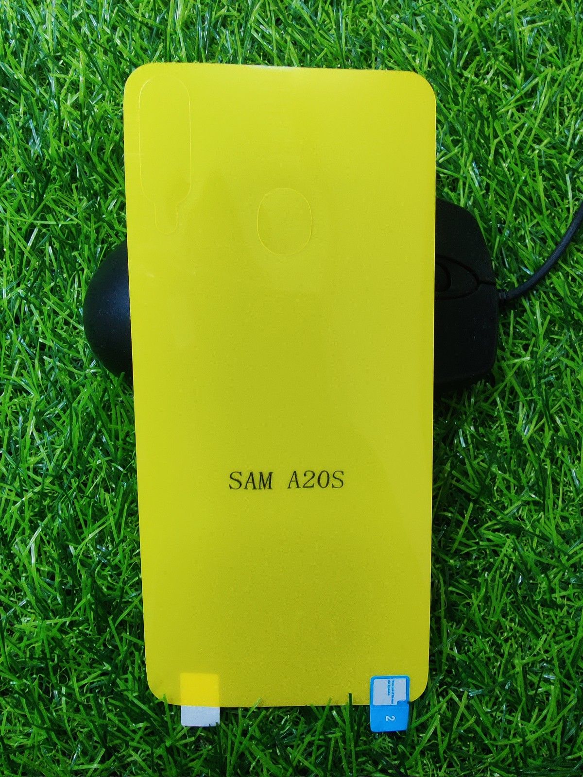 yellow poly back poly back sticker for samsung galaxy  A20S