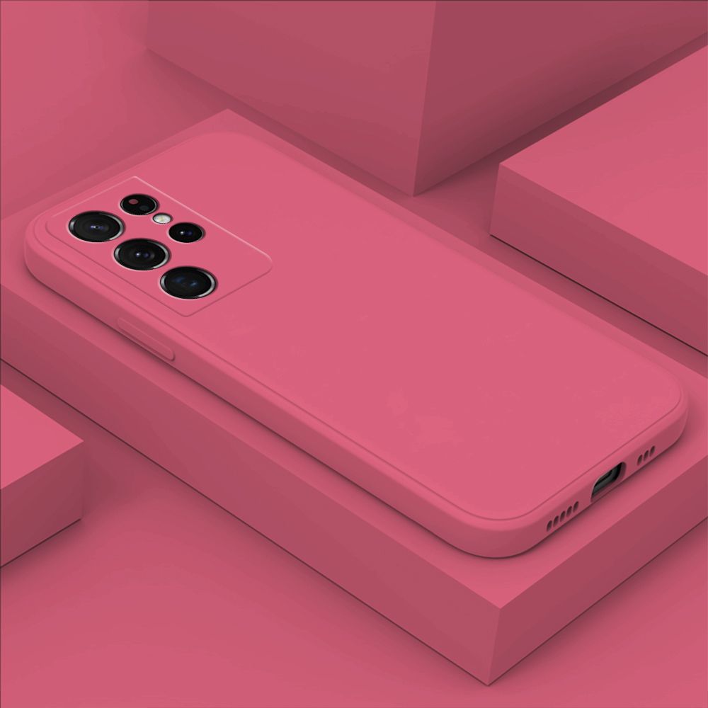Hontinga for Samsung Galaxy S21 Ultra 5G Case Thin Soft Luxury Square Liquid Silicone Phone Case Candy Cover