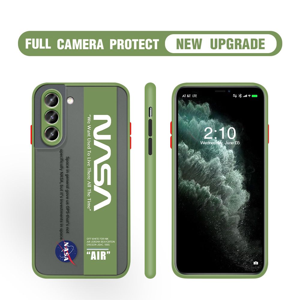 Hontinga for Samsung S21 Plus 5G Case Astronaut Space Logo Cases Edge Frosted Transparent Phone Cover