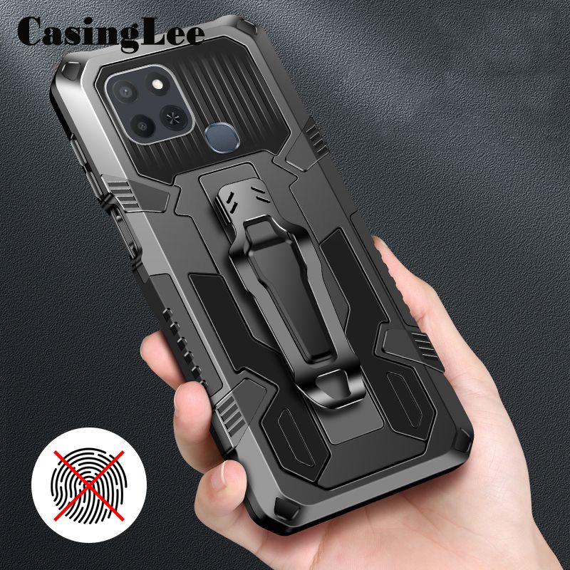 Casinglee For Infinix Smart 6 Case Shockproof Armor Stand case with Metal Clip Back cover Infinix Smart6 Phone cases Car Mountaineering phone case
