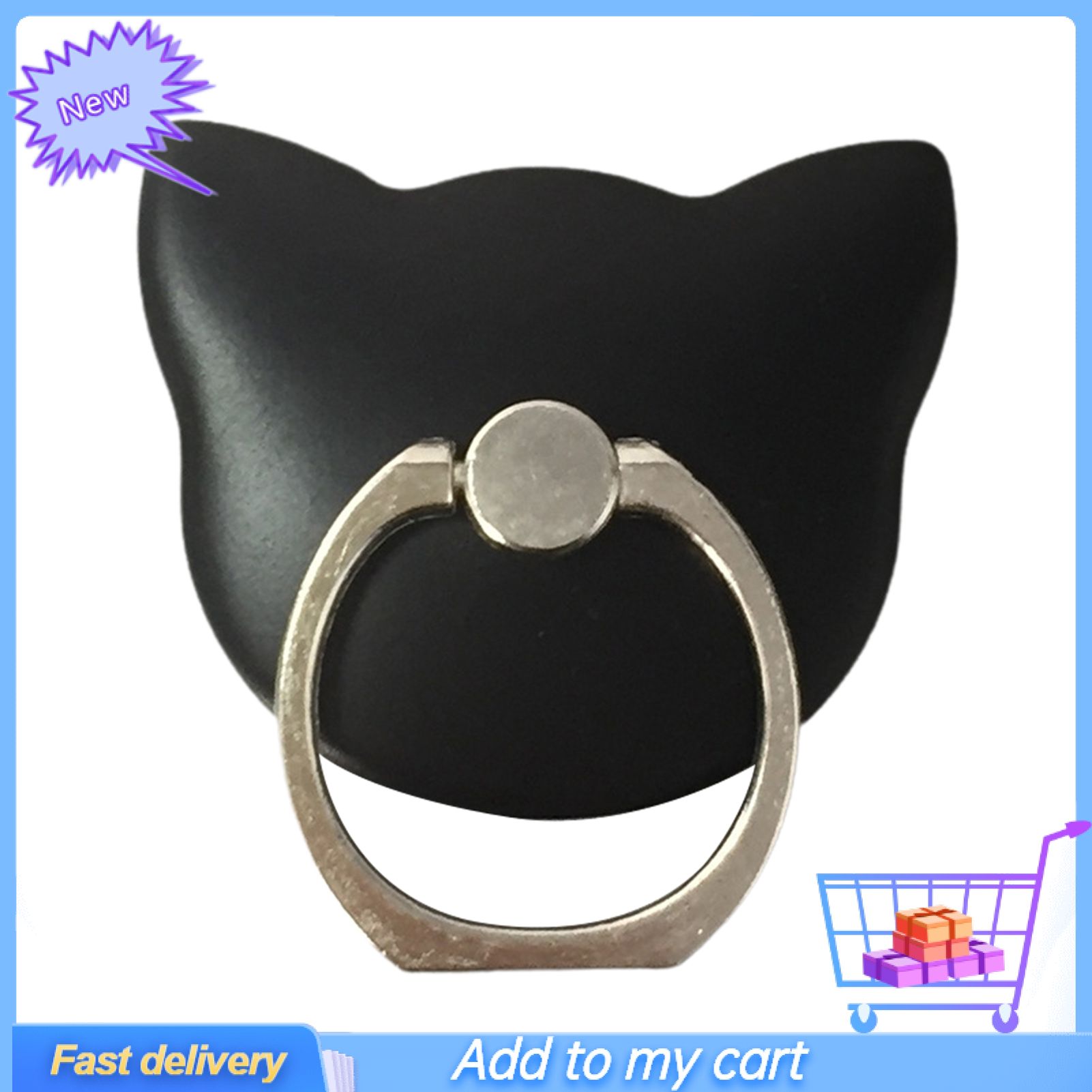 Mobile Phone Rotating Holder Cats Shape High-viscosity Zinc Alloy Ring Buckle