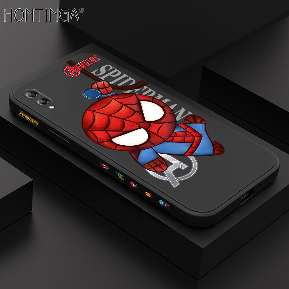 Hontinga for Honor 8X MAX Case Side Design Cartoon Little Spider Back Cover Soft Square Edge Pattern Liquid Silicone Trend Phone Cases
