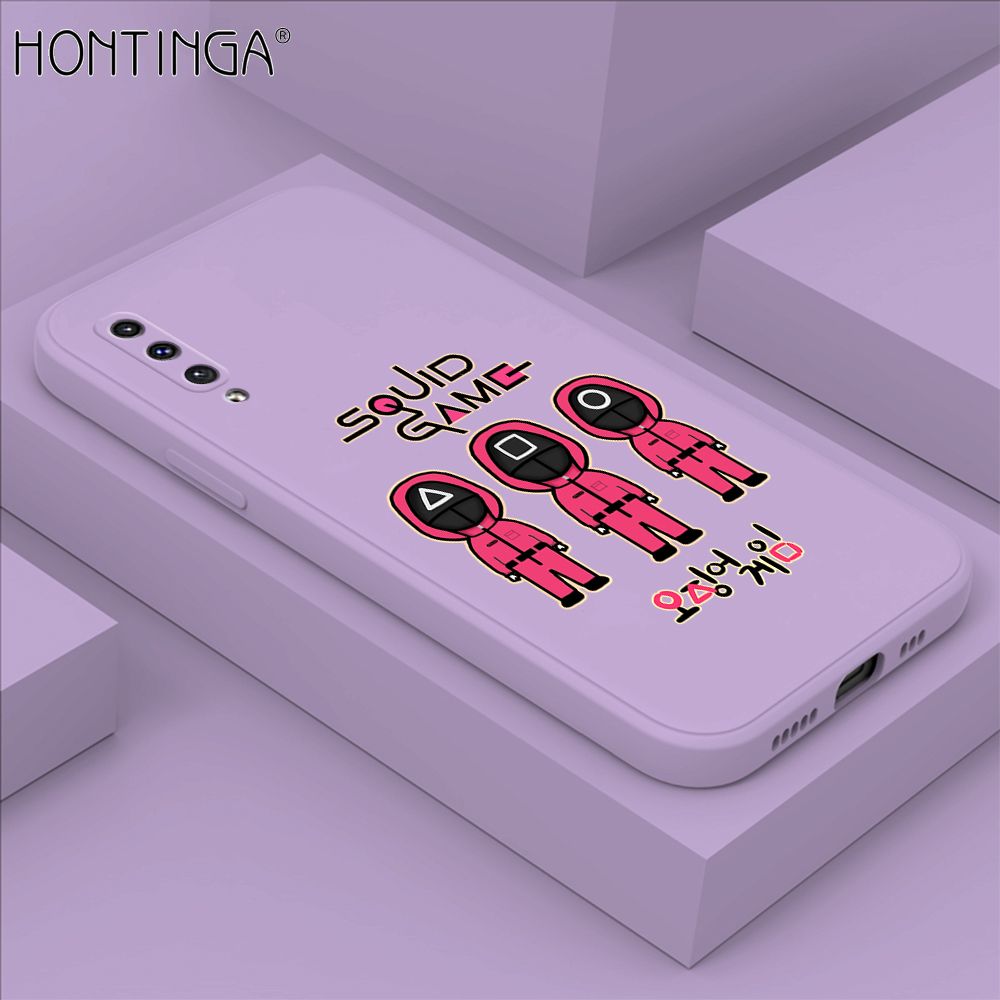 Hontinga for Samsung Galaxy A50 A30S A50S Case Trend Cartoon Korean Squid Phone Cover Liquid Silicone Case Phone Protective Case