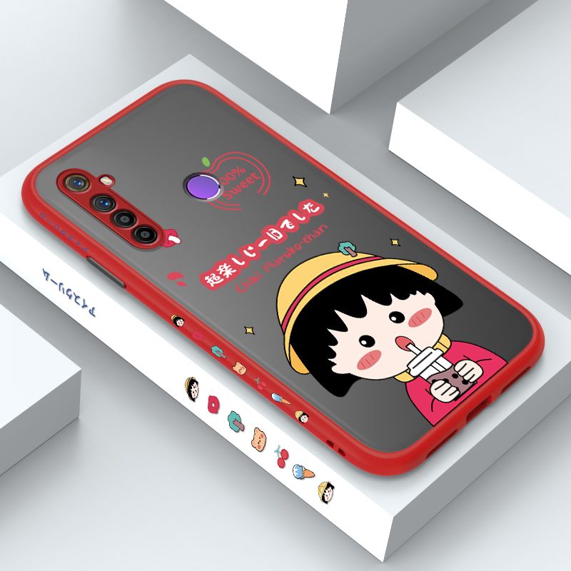 ZeroQiQi for Realme 6i Case Chibi Maruko Side Printing Cover Frosted Ultra Thin Protective Anti Fall Phone Case