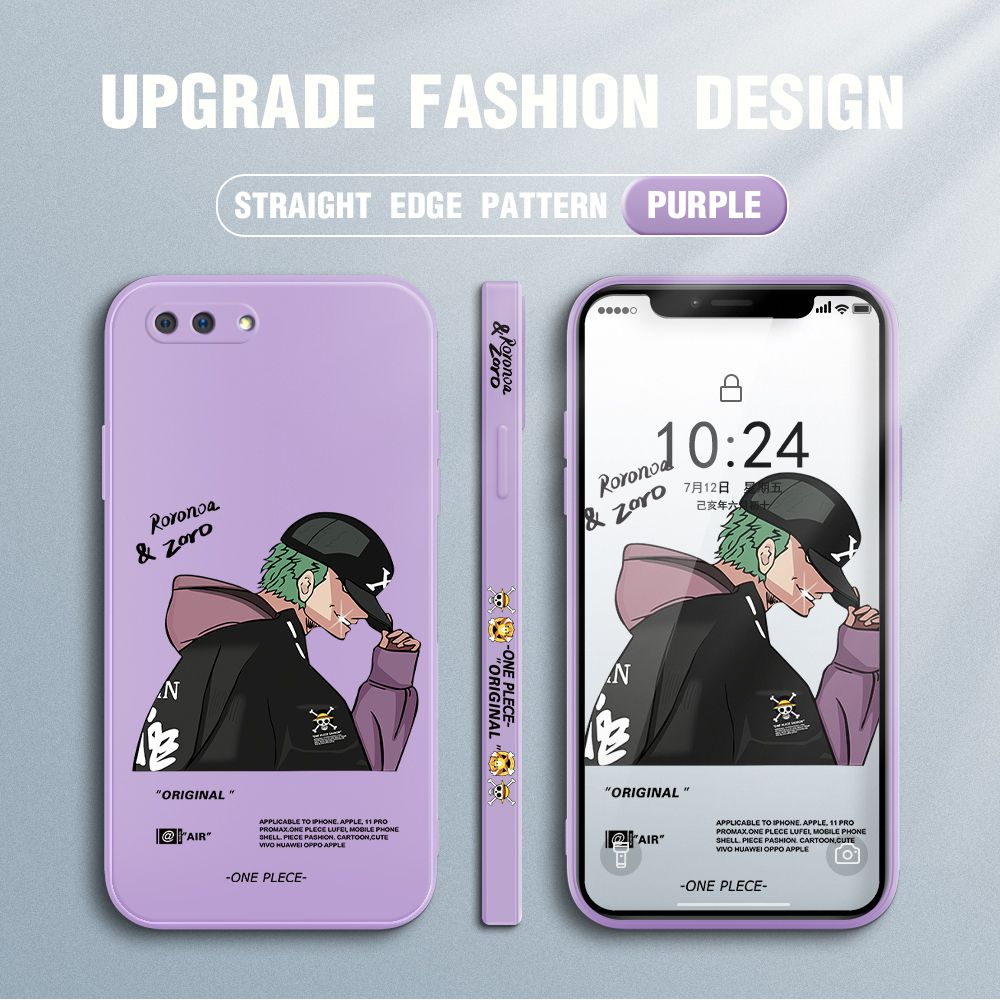 Jizetin for OPPO A3S / A12E / Realme C1 Case Anime One Piece Roronoa Zoro Side Design Phone Case Ultra Soft Edge Pattern Liquid Silicone Phone Cases